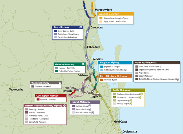 Map of the motorways affected by Smarter Motorways - reduced